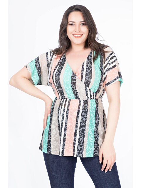 Mylinemoda Anvelop Çizgili Bluz - S000239683-23173