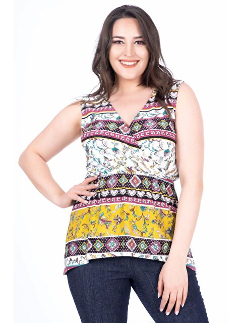 Mylinemoda Desenli Anvelop Bluz - S000239684-23173