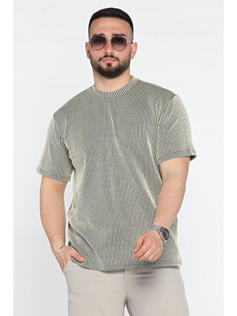 Mishar İtalia Bisiklet Yaka Çizgili Erkek Tişört - S000373011-5300