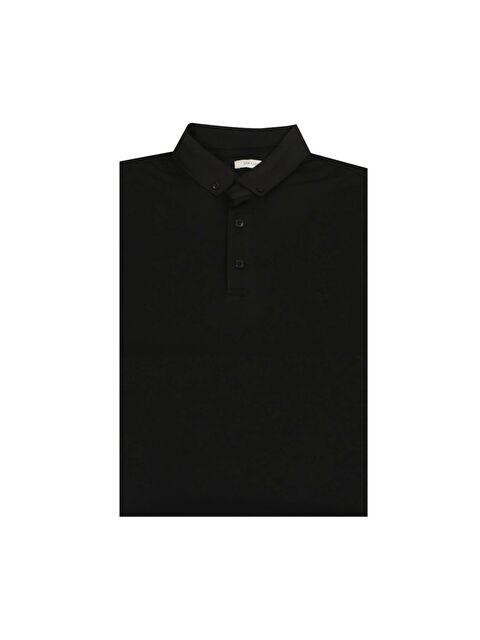 JAKAMEN Siyah Slim Fit Düğmeli Polo Yaka T-Shirt - S000496962-19351