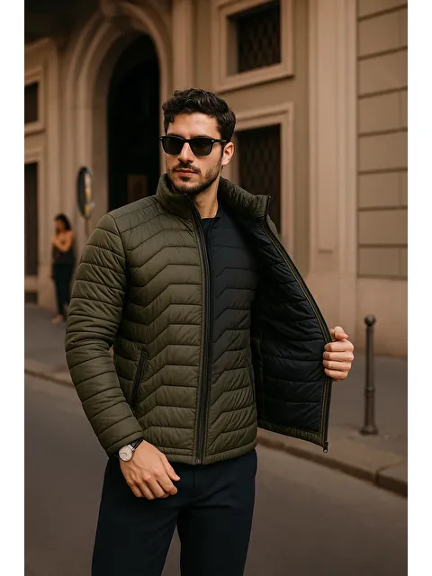 Comstar Erkek Günlük Comfort Haki Şişme Mont