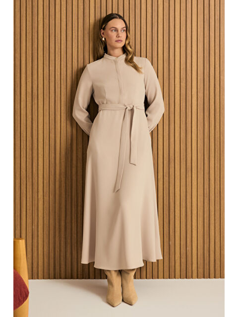 AKER Hakim Yaka Dökümlü Elbise - S000474886-25636