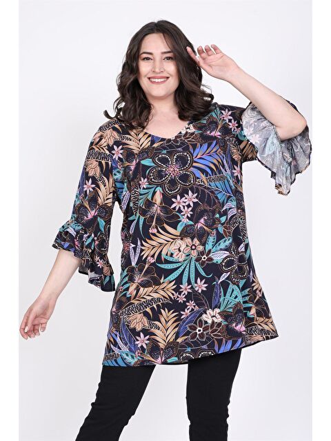 Mylinemoda Kolları Fırfırlı 3/4 Kol Bluz - S000239690-23173