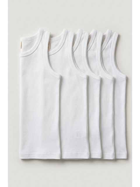 Katia And Bony 5'Li Paket Basic Beyaz Erkek Çocuk Atlet