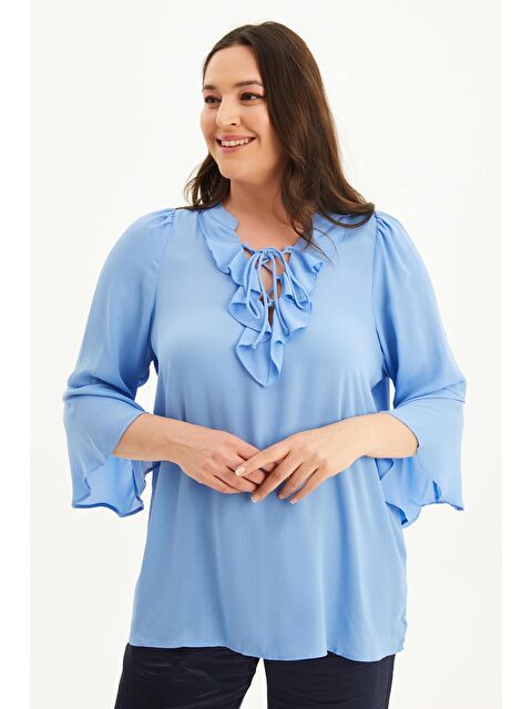 Mylinemoda Önü Ve Kolları Volanlı Bluz - S000239701-17234