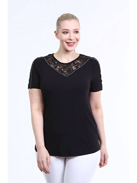 Mylinemoda Dantel Ve Pul Detaylı Bluz - S000239705-19351