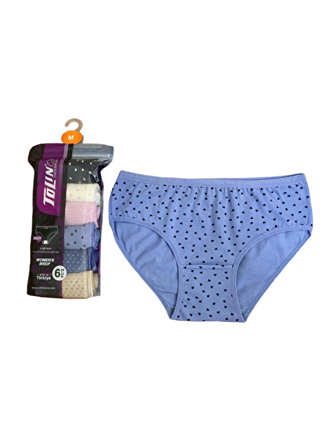 Tolin Kadın 6 lı Pamuklu Elastanlı Baskılı Havlu Ağ Orta Bel Külot Seti 2276176 - S000233869-23173