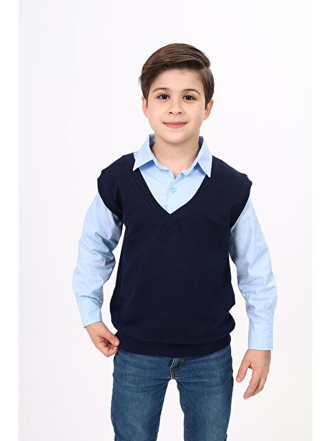 Toontoykids Erkek Çocuk Süveterli Okul Gömlek - S000254962-17234