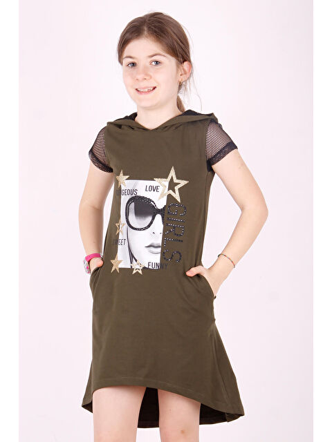 Toontoykids Kız Çocuk Kapüşonlu Cepli Elbise - S000420123-18547