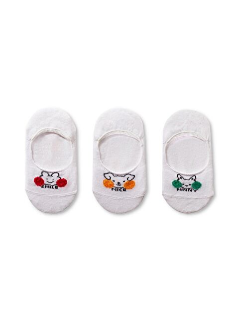 Katia And Bony Kız Çocuk Hayvan Desenli 3'Lü Görünmez Babet Çorap - S000159433-20063