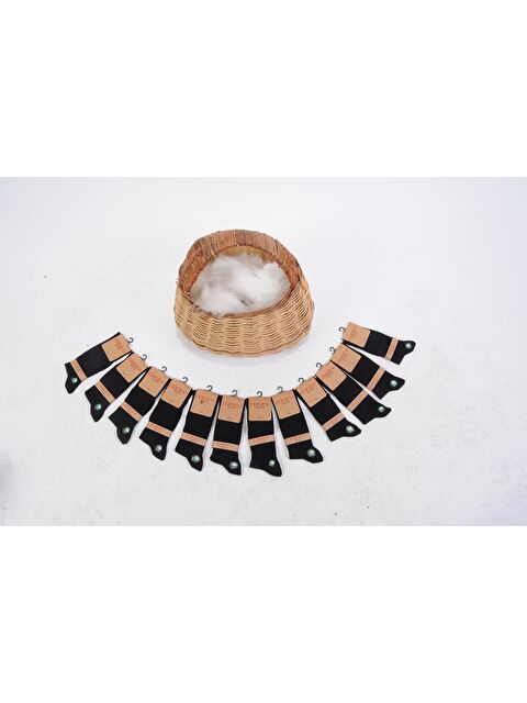 Ozzy Socks 12 Çift Bambu Dikişsiz Erkek Soket Çorap Siyah - S000132668-19351