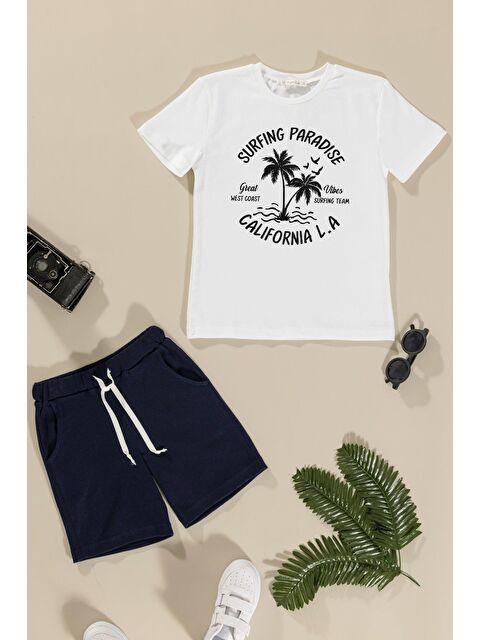 For You Kids 2'li Baskılı Alt Üst Lacivert Takım - S000209816-21164