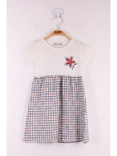 Toontoykids Kız Çocuk Pullu Yıldız Nakışlı Elbise - S000420117-19965
