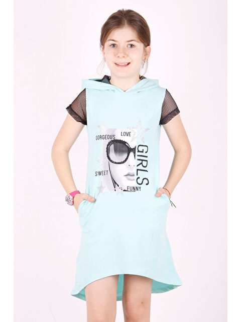 Toontoykids Kız Çocuk Kapüşonlu Cepli Elbise - S000420123-20054