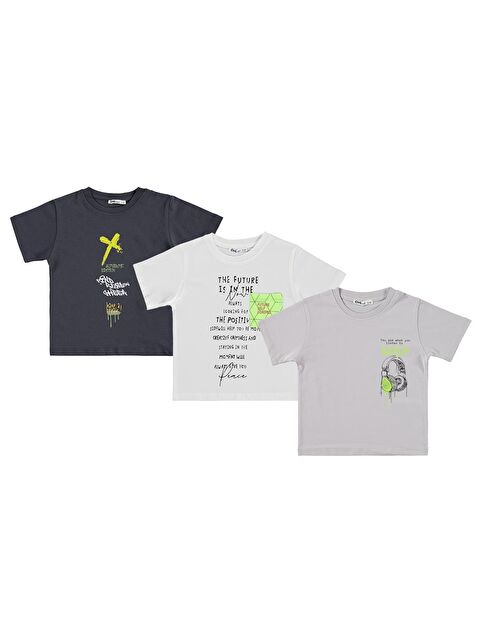 Civil Boys Kulaklık Baskılı 3'lü Set 2-5 Yaş Tişört - Standart