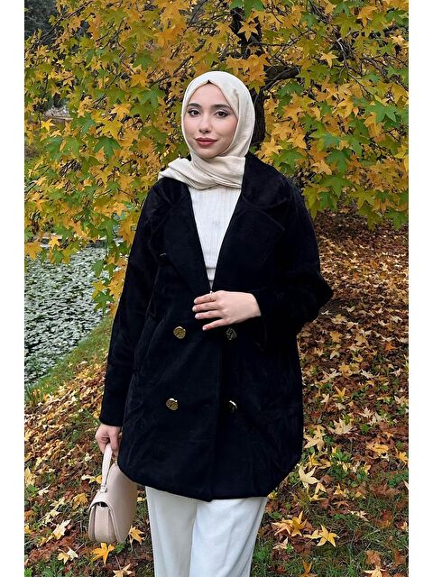 Lamelif Kaşe Kaban Siyah - S000518464-19351