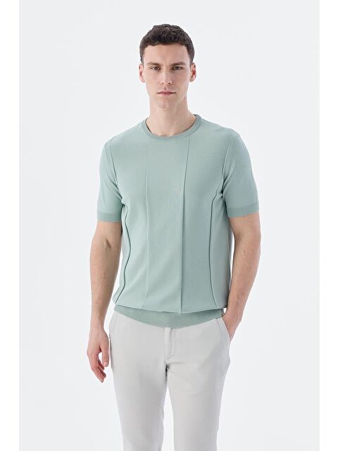 JAKAMEN Mint Slim Fit Bisiklet Yaka Triko T-Shirt - S000496985-1180