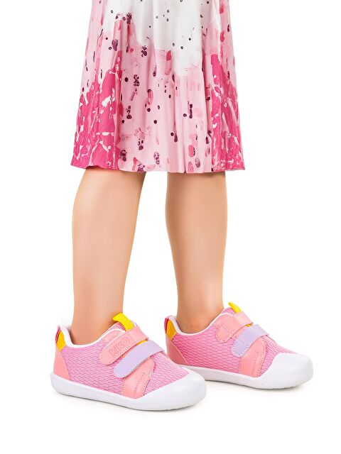Kiko Kids Textile İlk Adım Cırtlı Kız Bebek Spor Ayakkabı