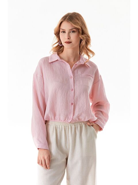 Fullamoda Basic Beli Lastikli Cep Detaylı Gömlek - S000380957-20024