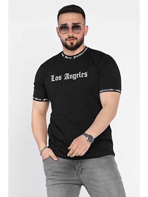 Mishar İtalia Erkek Bisiklet Yaka Yazı Baskılı Tişört - S000361448-19351