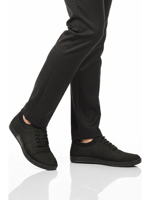 Ayakmod Siyah Nubuk Hakiki Deri Jel Taban Anatomik Erkek Casual Ayakkabı 418 M - S000509446-6381