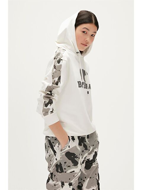 Bad Bear Gwen Hoodie Off-White Beyaz Kapüşonlu Kadın Sweatshirt - S000268896-20063