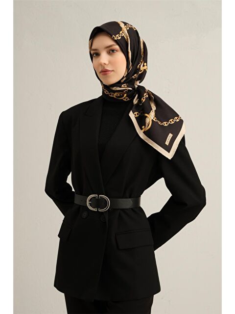 ARMİNE Klasik Desenli Saf İpek Twill Eşarp 9346 09 - S000500448-19413