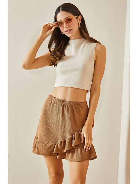 Xhan Kahverengi Dokulu Mini Etek 5YXK7-48559-18 - S000193996-19413