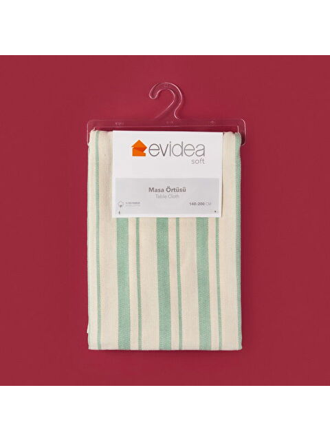 Evidea Soft Alno Masa Örtüsü - Ekru / Yeşil - 140x200 cm