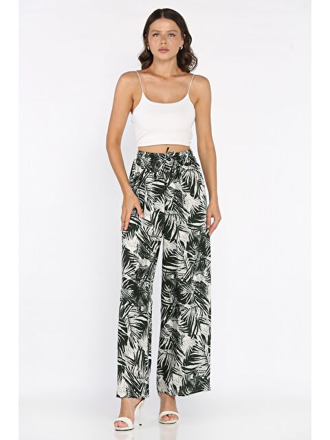 Gülseli Desenli Viskon Yürüyüş Pantolonu - S000412621-18547