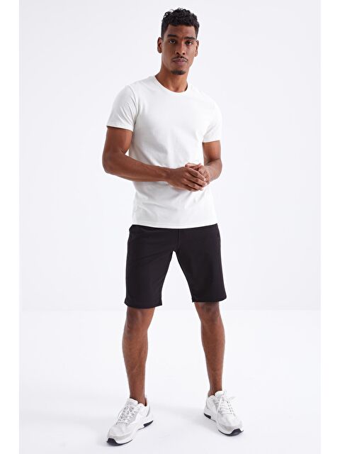 Tommylife Siyah Bağcıklı Standart Kalıp Basic Erkek Şort - 81212 - S000032364-19351
