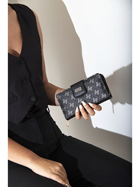 Silver Polo Kadın Cüzdan & Kartlık 928-42785 M178 Siyah Platin-Mat Siyah - S000507607-19351