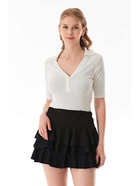 Fullamoda Basic Polo Yaka Çıtçıtlı Elastanlı Modal Body - S000380962-19965