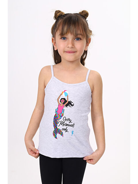 Toontoykids Kız Çocuk Deniz Kızı Baskılı Pul İşlemeli Atlet