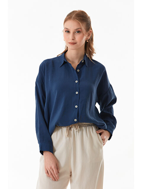 Fullamoda Basic Oversize Arkası Uzun Düğmeli Gömlek - S000380800-21164