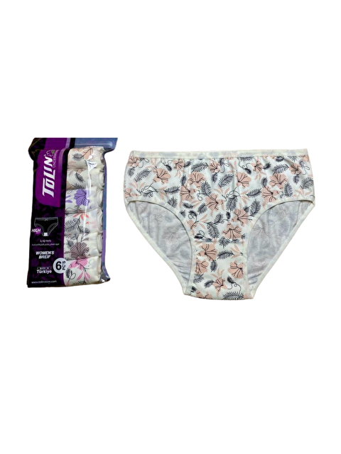 Tolin Kadın 6 lı Pamuklu Elastanlı Baskılı Havlu Ağ Orta Bel Külot Seti 2276182 - S000233881-23173