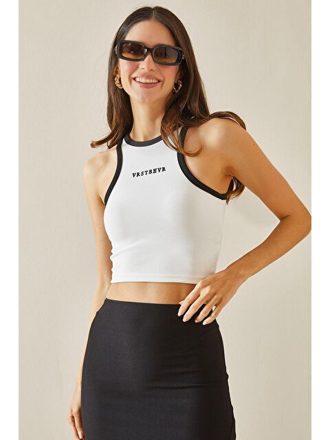 Xhan Beyaz Askılı Crop Bluz 5YXK2-48537-01 - S000194015-20063