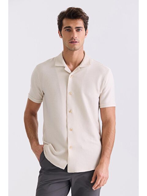 JAKAMEN Bej Slim Fit Gömlek - S000496992-19928