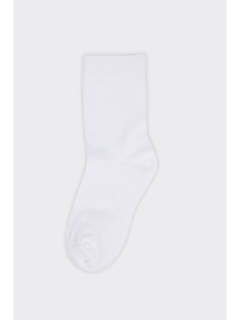 Panço Unisex  Çocuk 2'li Basic Beyaz Soket Çorap - S000524663-20063