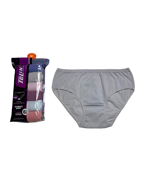 Tolin Kadın 6 lı Pamuklu Elastanlı Baskılı Havlu Ağ Orta Bel Külot Seti 2276183 - S000233883-23173