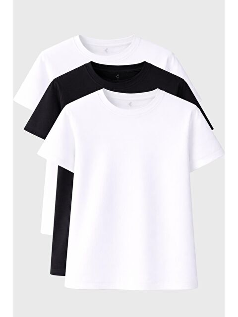 Freemen Erkek 3 Adet Tişört Paketi, 30/1 Süprem Pamuk, Yumuşak Doku, Bisiklet Yaka - S000522064-37424