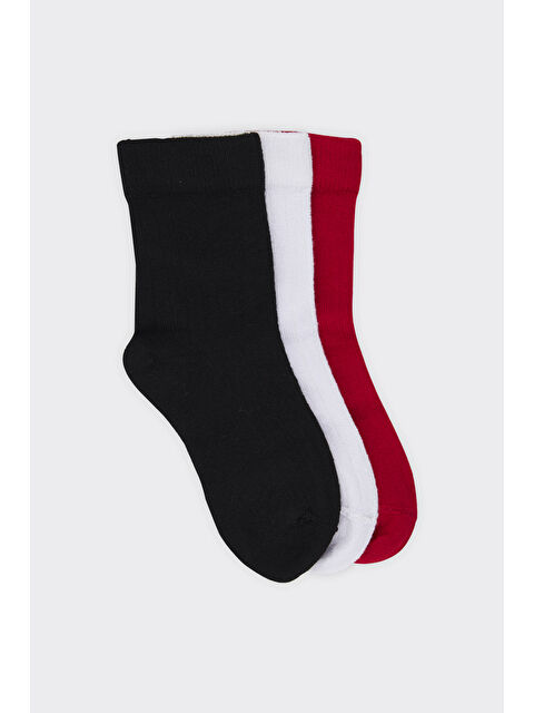 Panço Unisex Çocuk Çizgili Soket Çorap Set - S000524675-23173