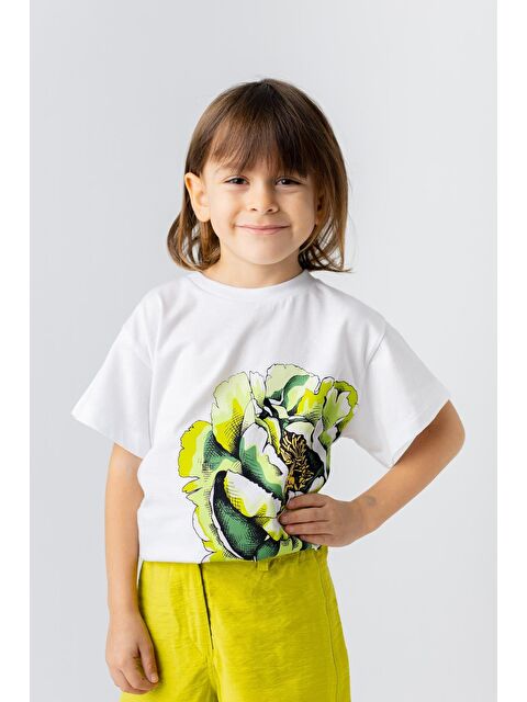 ZEYLAND Kız Çocuk Gül Baskılı Tshirt - S000315432-18194