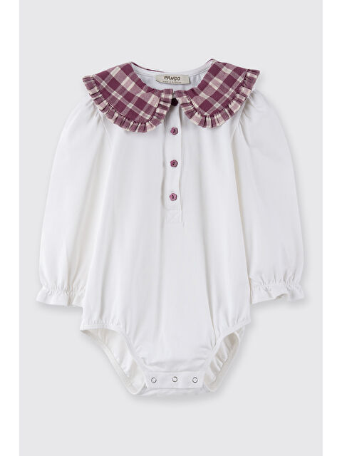 Panço Kız Bebek Yaka Detaylı Ekru Body - S000514410-19965