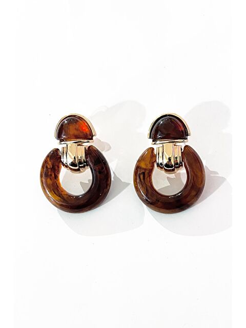 New Obsessions Akrilik Maun Elegans Tokmak Sallantılı Küpe - S000331226-37317