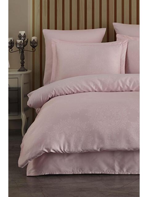 Varol Lyocell Jakar Nevresim Takımı Çift Kişilik Nothingham Pudra - S000375233-7152