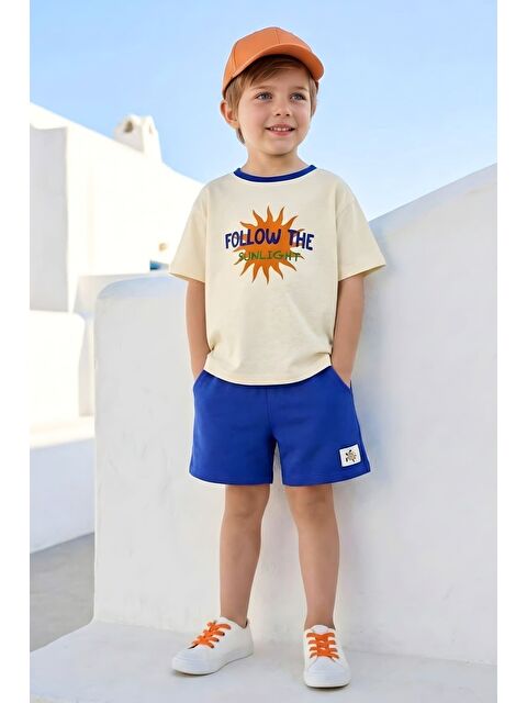 ZEYLAND Erkek Çocuk Baskılı T-Shirt  - Krem