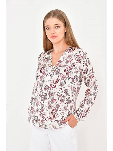 Mylinemoda Kruvaze Saten Bluz - S000239719-23173