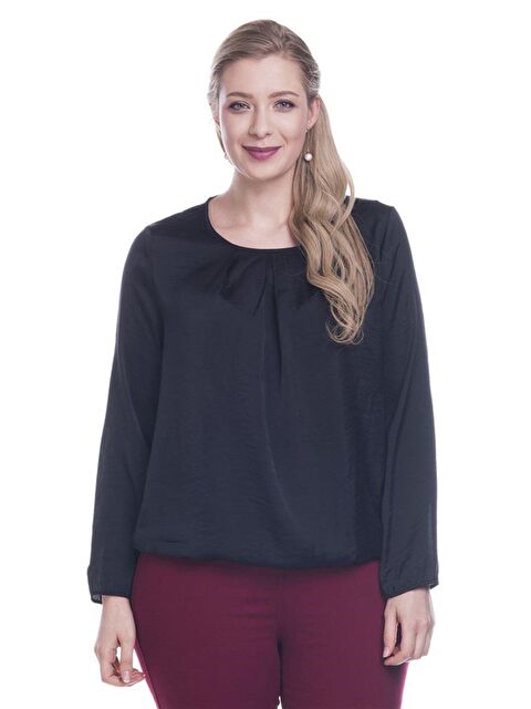 Mylinemoda Eteği Lastikli Saten Bluz - S000239735-19351