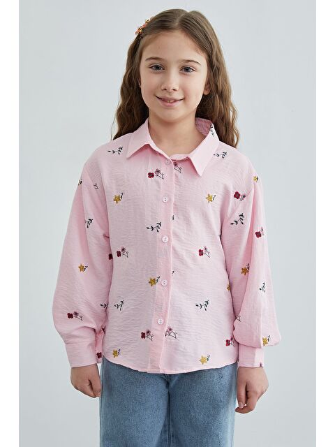 Fullamoda Çiçek Nakışlı Kız Çocuk Gömlek - S000514670-20024